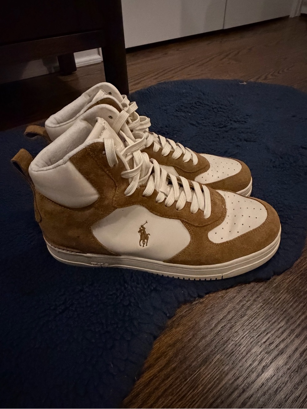 Polo by Ralph Lauren Tan & White High-Top Sneakers